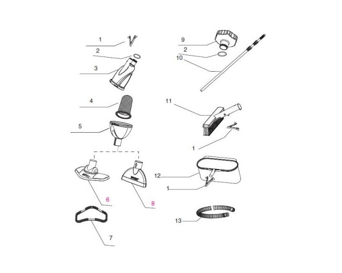 Kit di pulizia per piscina INTEX™ Deluxe - attacco Ø 29,8 mm (asta inclusa)