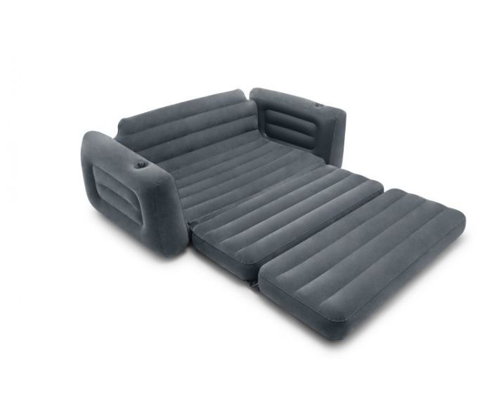INTEX-divano singolo floccato gonfiabile con pedale, divano letto