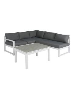 Set lounge angolare alluminio lettino - Bianco - Pure Garden & Living